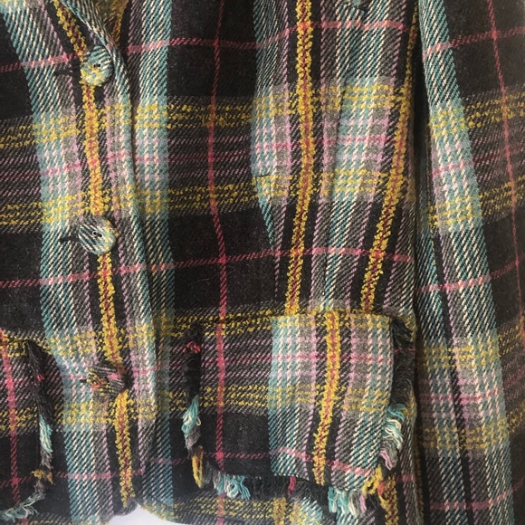 NWT Susan Bristol Plaid Tweed Wool Blazer Sz 10 - Picture 4 of 6